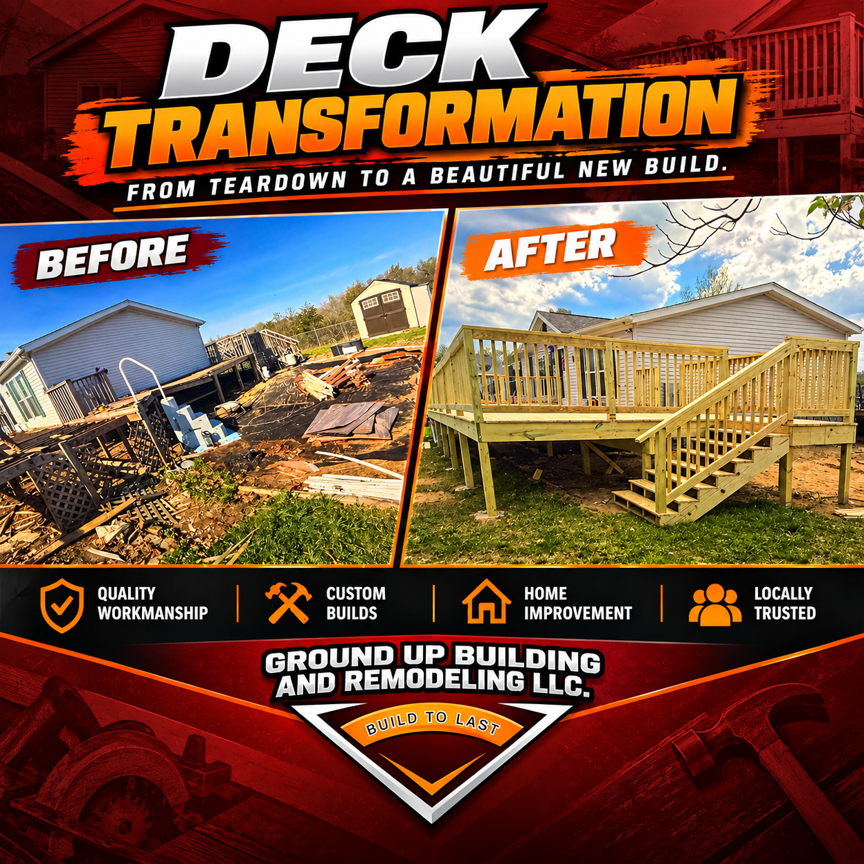 Deck construction marketing concept
