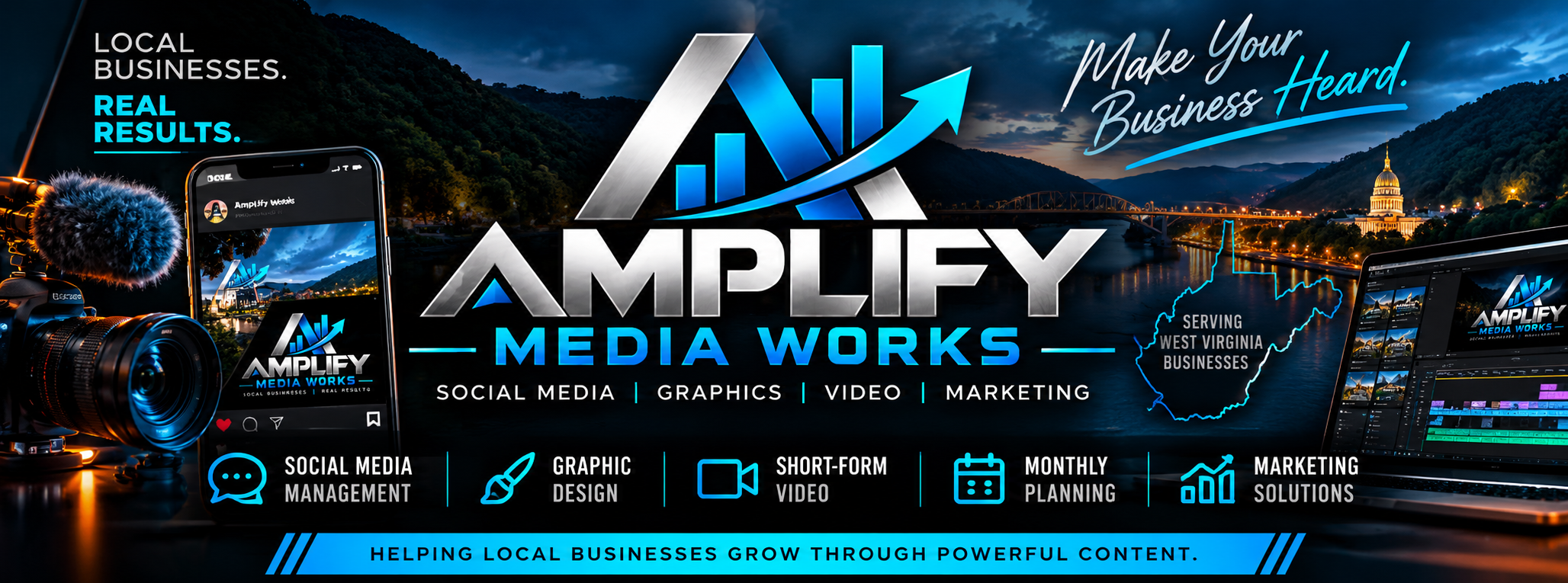 Amplify Media Works marketing services banner